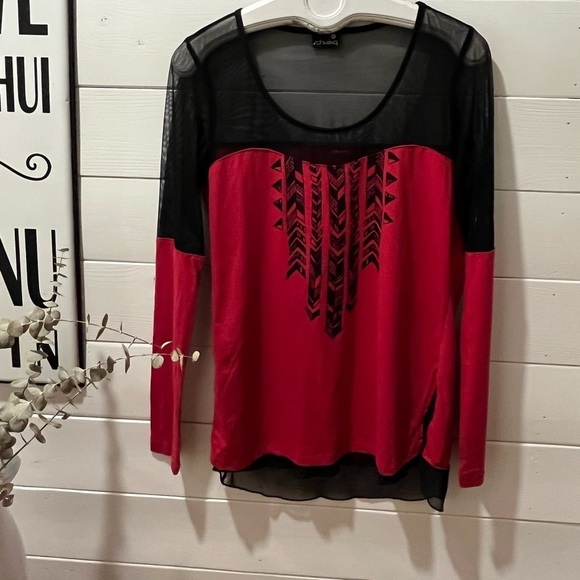 SCHWIING black and red mesh top size XL - Picture 7 of 7